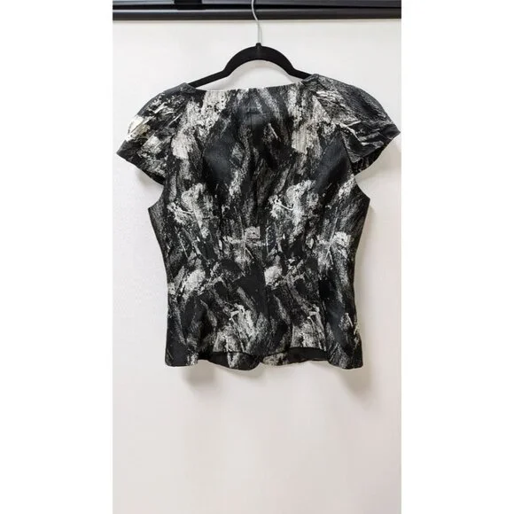 Micheal Kors Black/White Patterned Short Sleeve Blazer - Picture 2 of 2